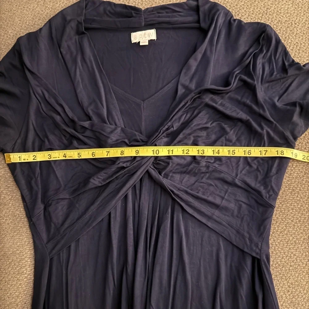 A:glow Elegant Navy Blue Maternity Nursing‎ Breastfeeding Dress Large